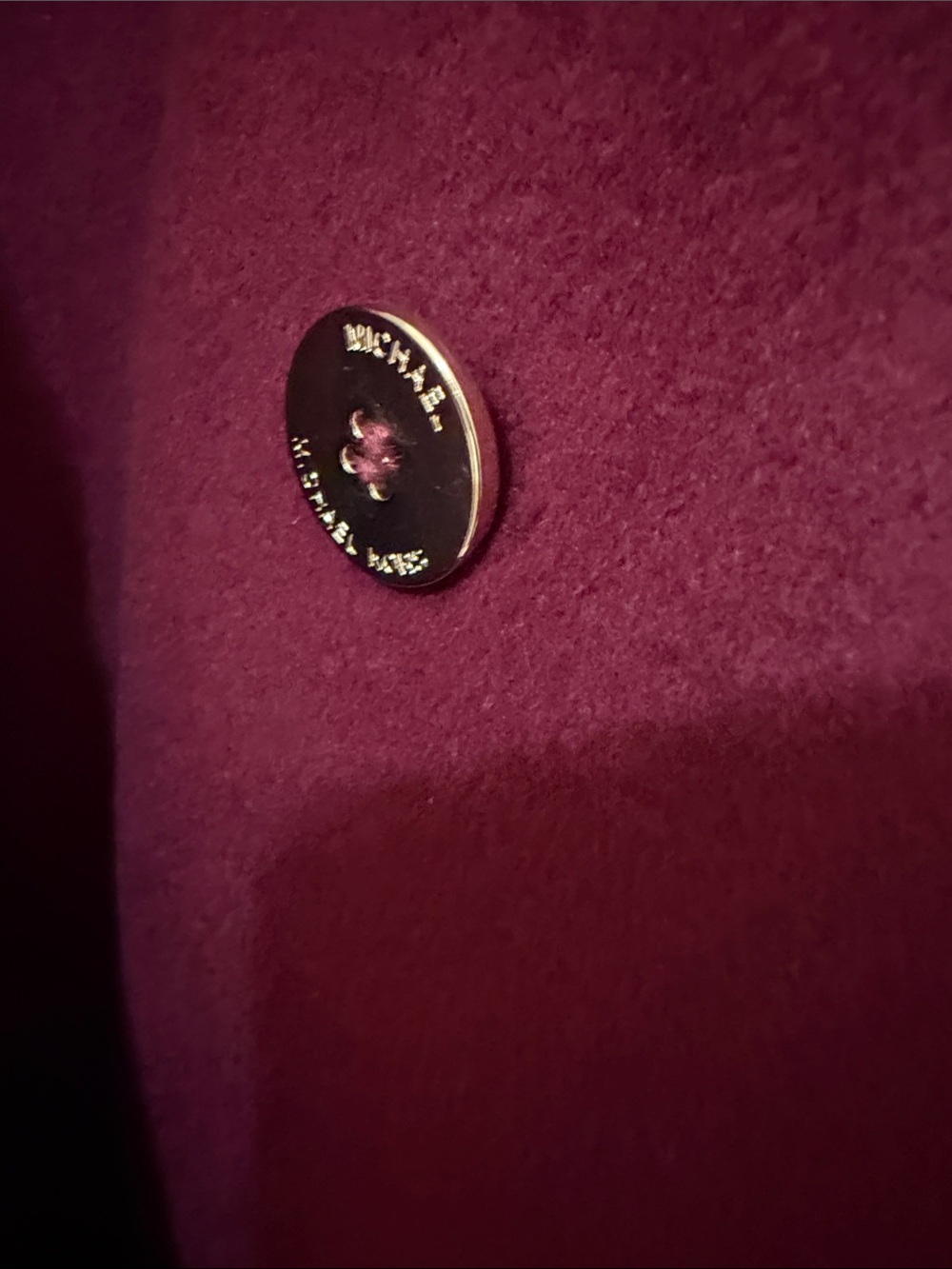 MICHAEL Michael Kors Wine Red Wool-Blend Trench Coat - Picture 9 of 14
